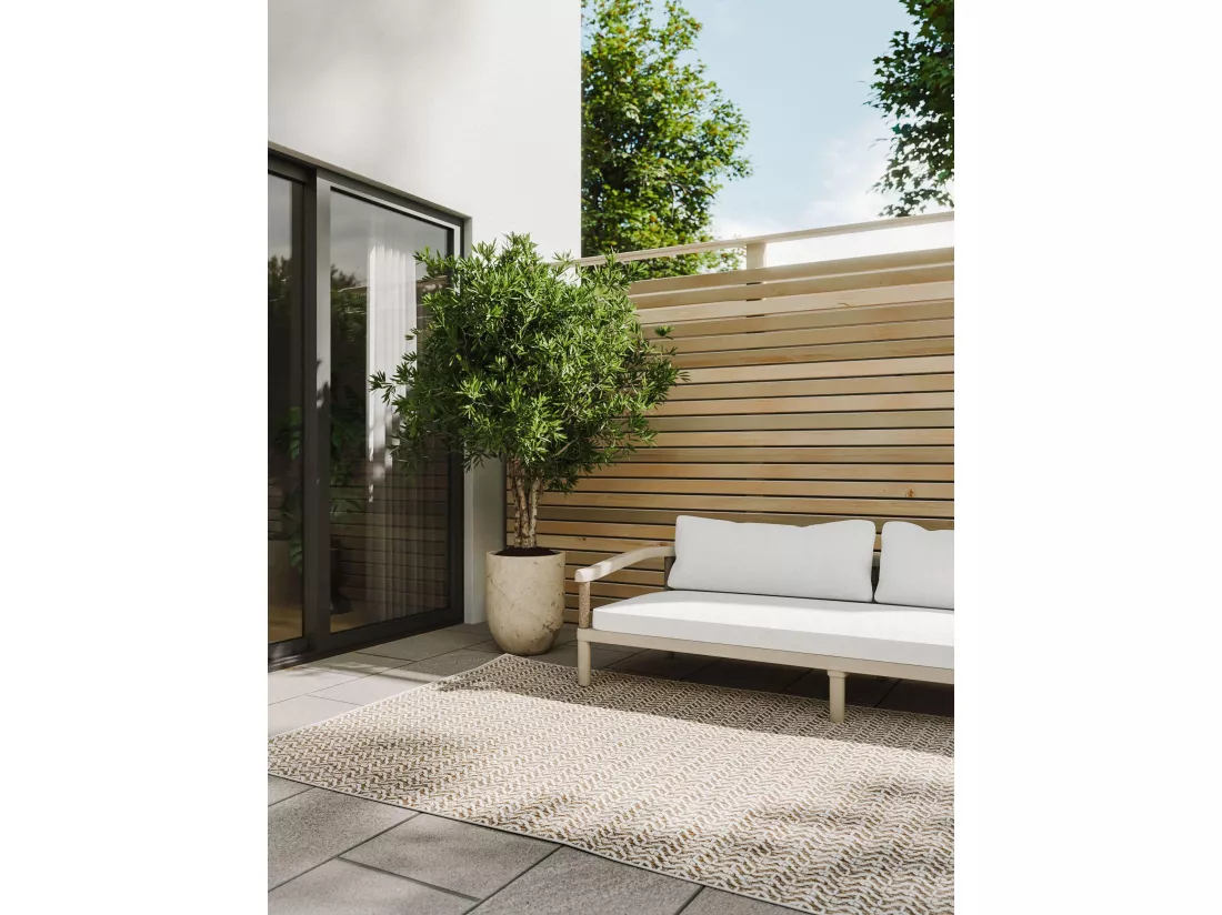 Tapis d'extérieur & intérieur Kaleo Crème/Beige 140x200 cm