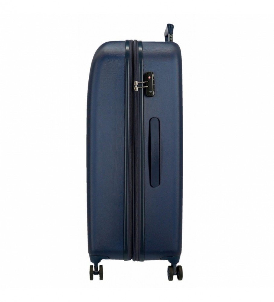 Conjunto de malas rígidas Movom Riga, azul marinho - 40x55x20cm/49x70x27cm/56x80x29cm -
