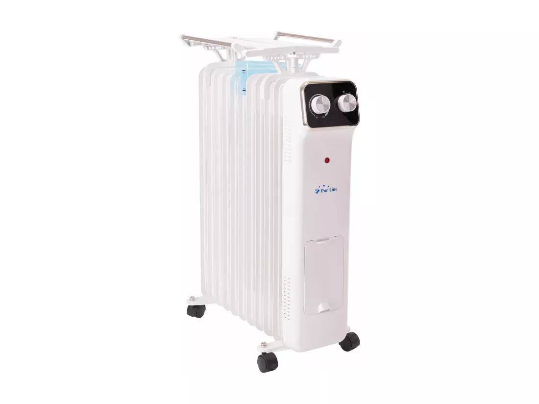 Radiateur d'huile blanc avec réservoir d'humidification
