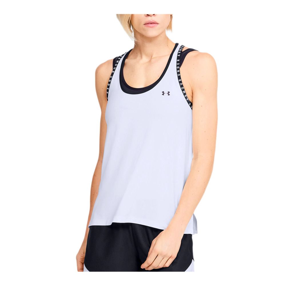 Under Armour KNOCKOUT - Débardeur Femme white/white/black