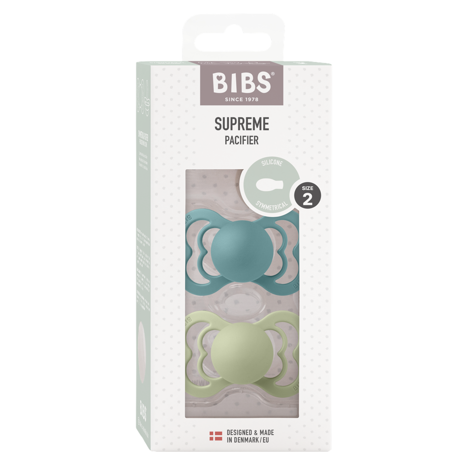 BIBS - Pacifier Supreme 2 PACK - Island Sea/Sage - Size 2