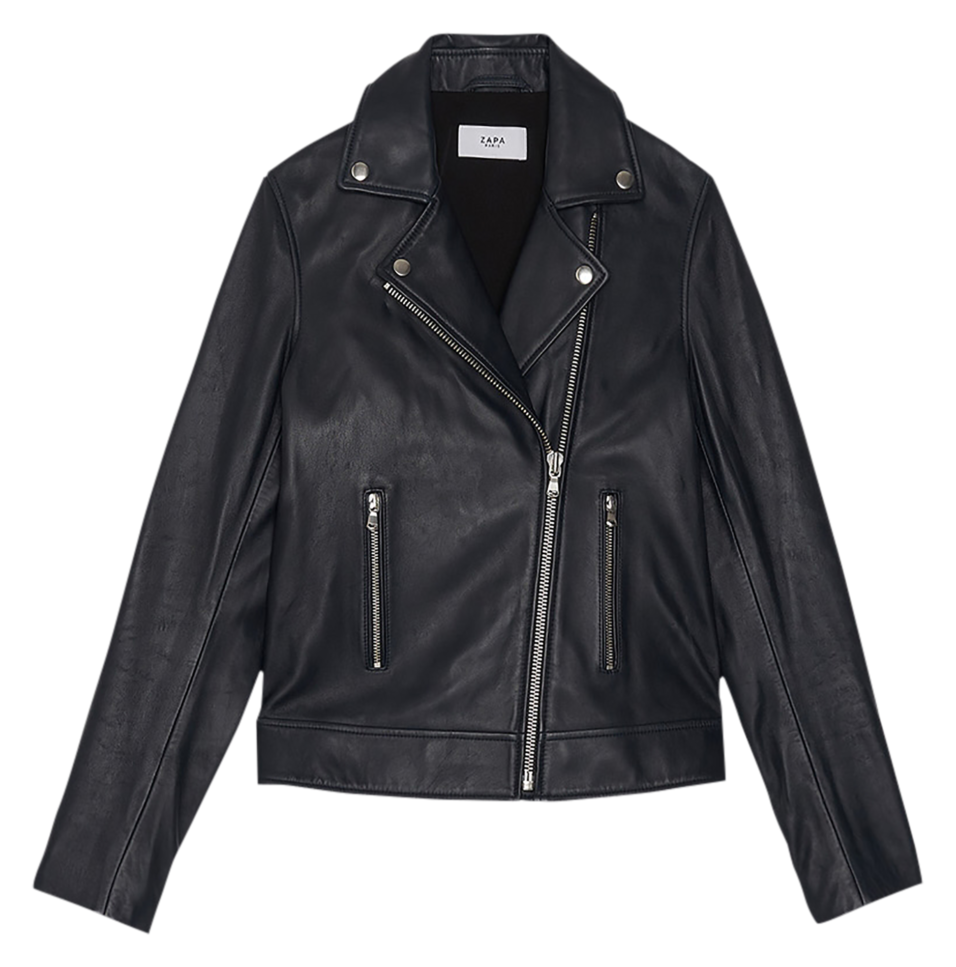 HANCORE - Veste en cuir droite | Noir