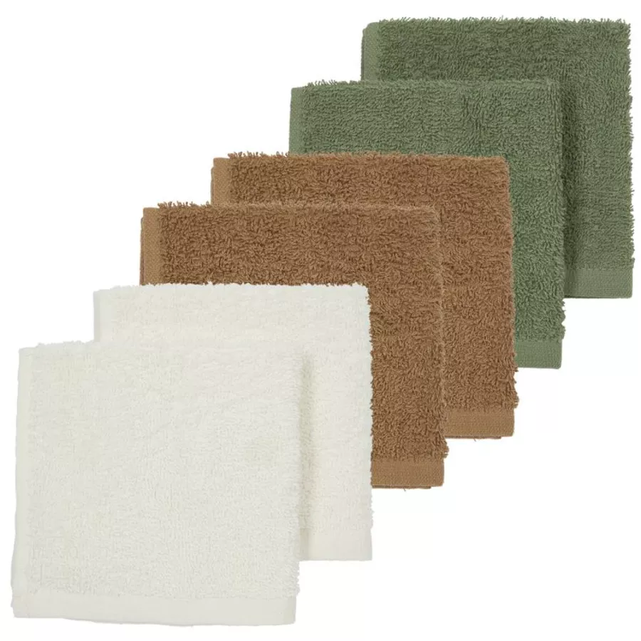 MEYCO Spucktücher 6er Pack OffwhiteToffeeForest Green