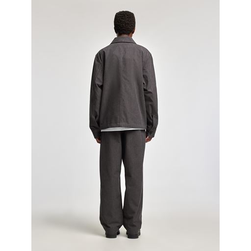Annarr Harki Pinstripe Overshirt, Dark Gull Gray, XL
