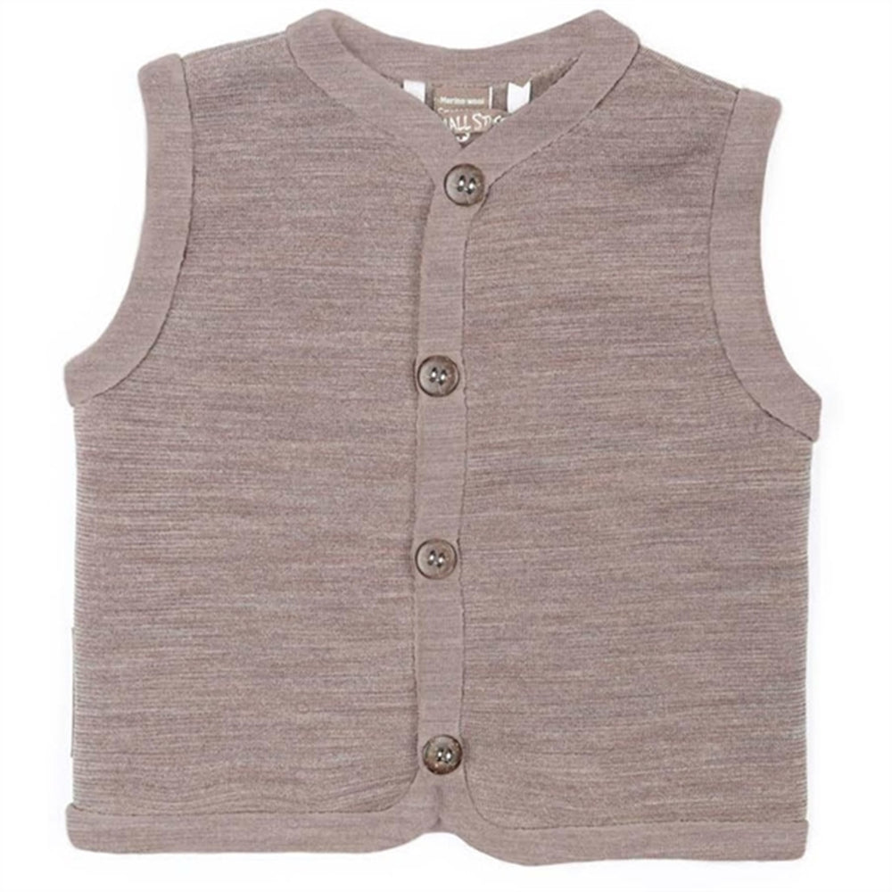 Uld Vest med Knapper Soft Powder
