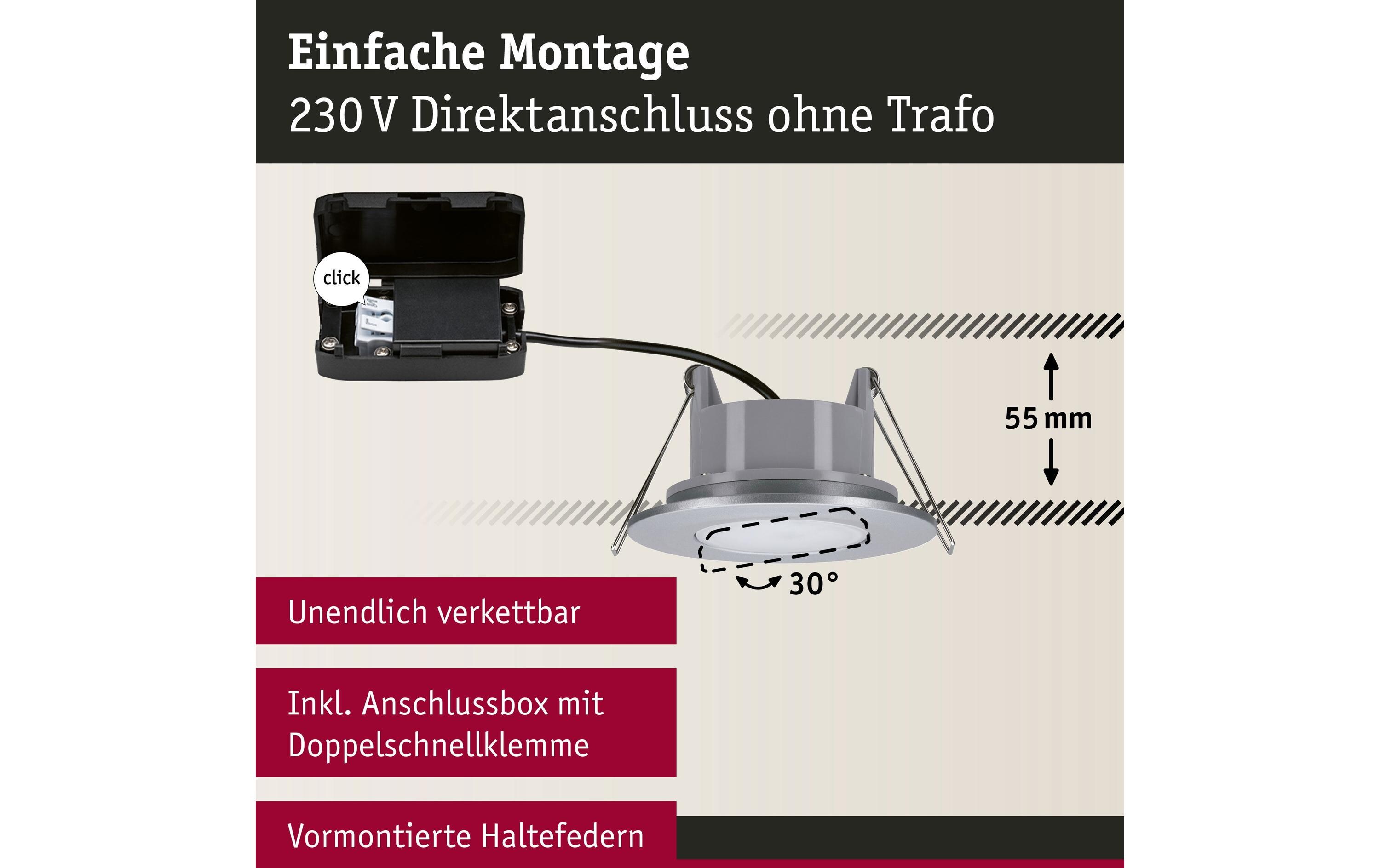 Einbauleuchte LED Calla Basisset schwenkbar Schwarz<br>LED Einbaustrahler