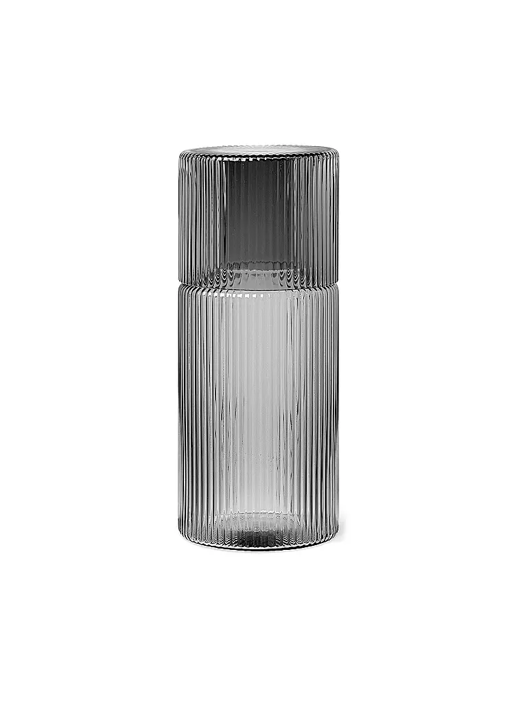FERM LIVING Karaffen Set Ripple Small Smoked Grey grau