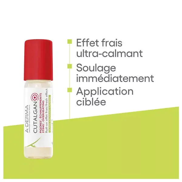 A-Derma Cutalgan Roll-on Pocket Ultra-Suothing Cooling Effect 10ml