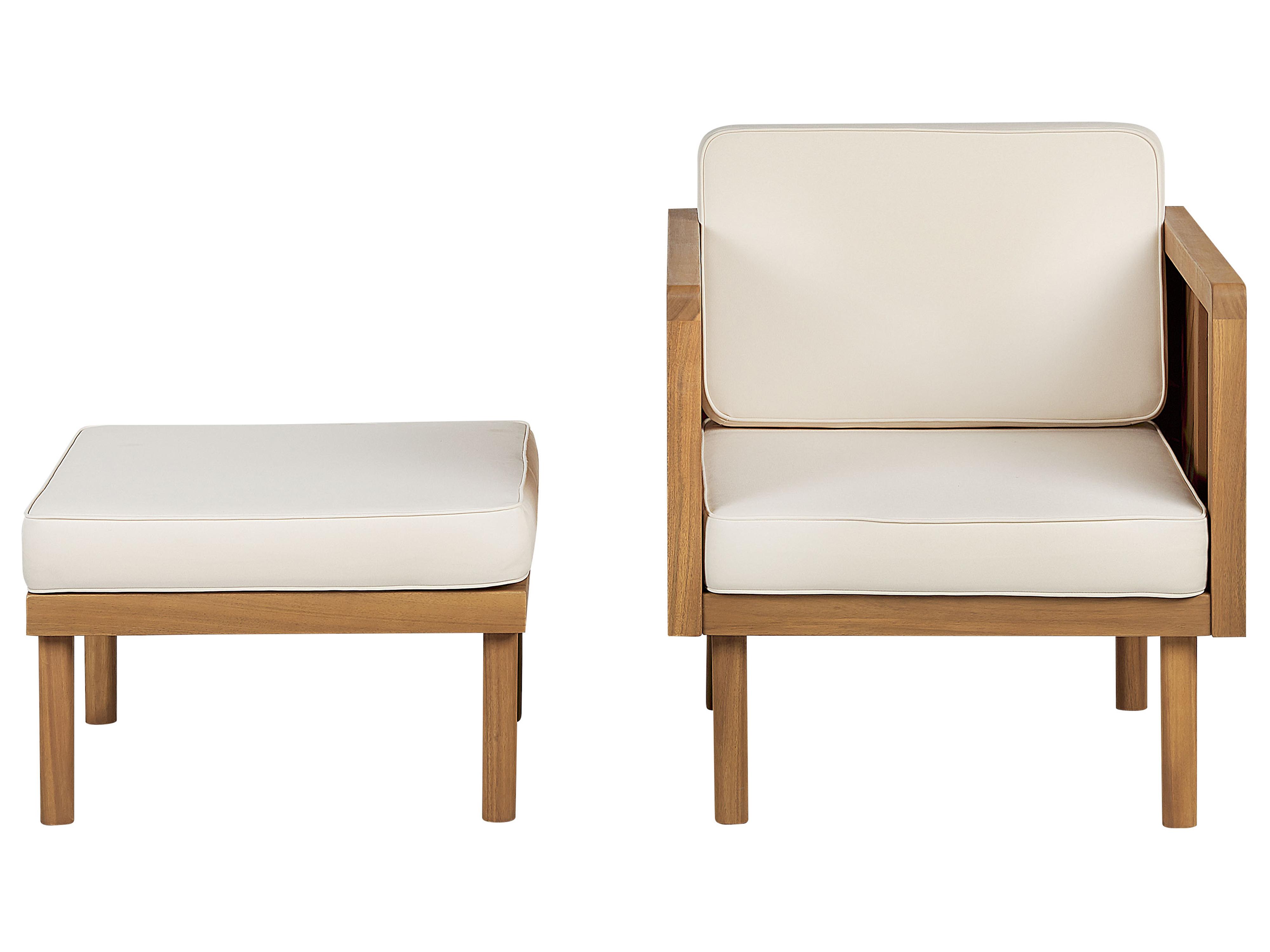 Loungeset met tafel en ottomaan 4-zits BARATTI Acaciahout Bruin