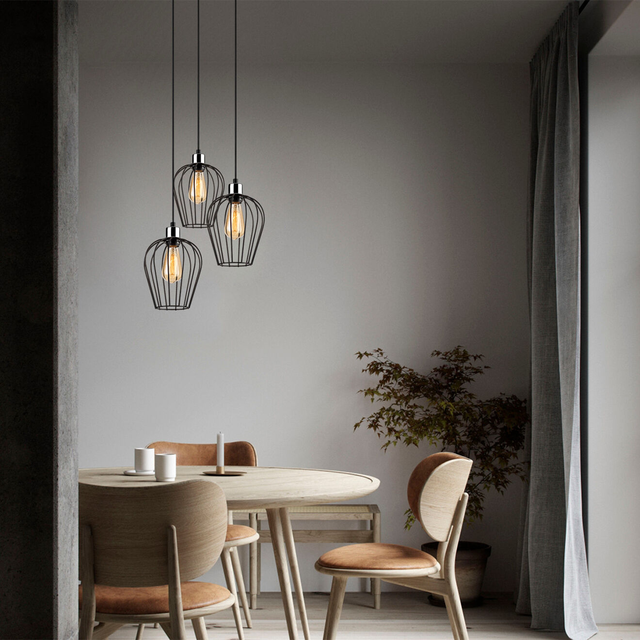 Opviq Suspension Tel noire - 41x115 cm