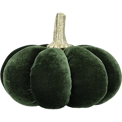 Velour græskar med guldtop - flere varianter - assorteret