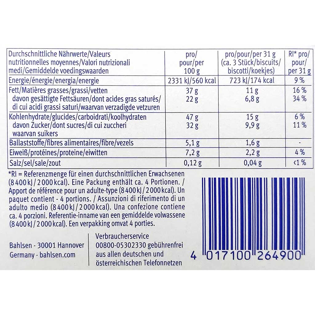 Bahlsen Ohne Gleichen Edelherb Waffeln 125g MHD:1.8.25