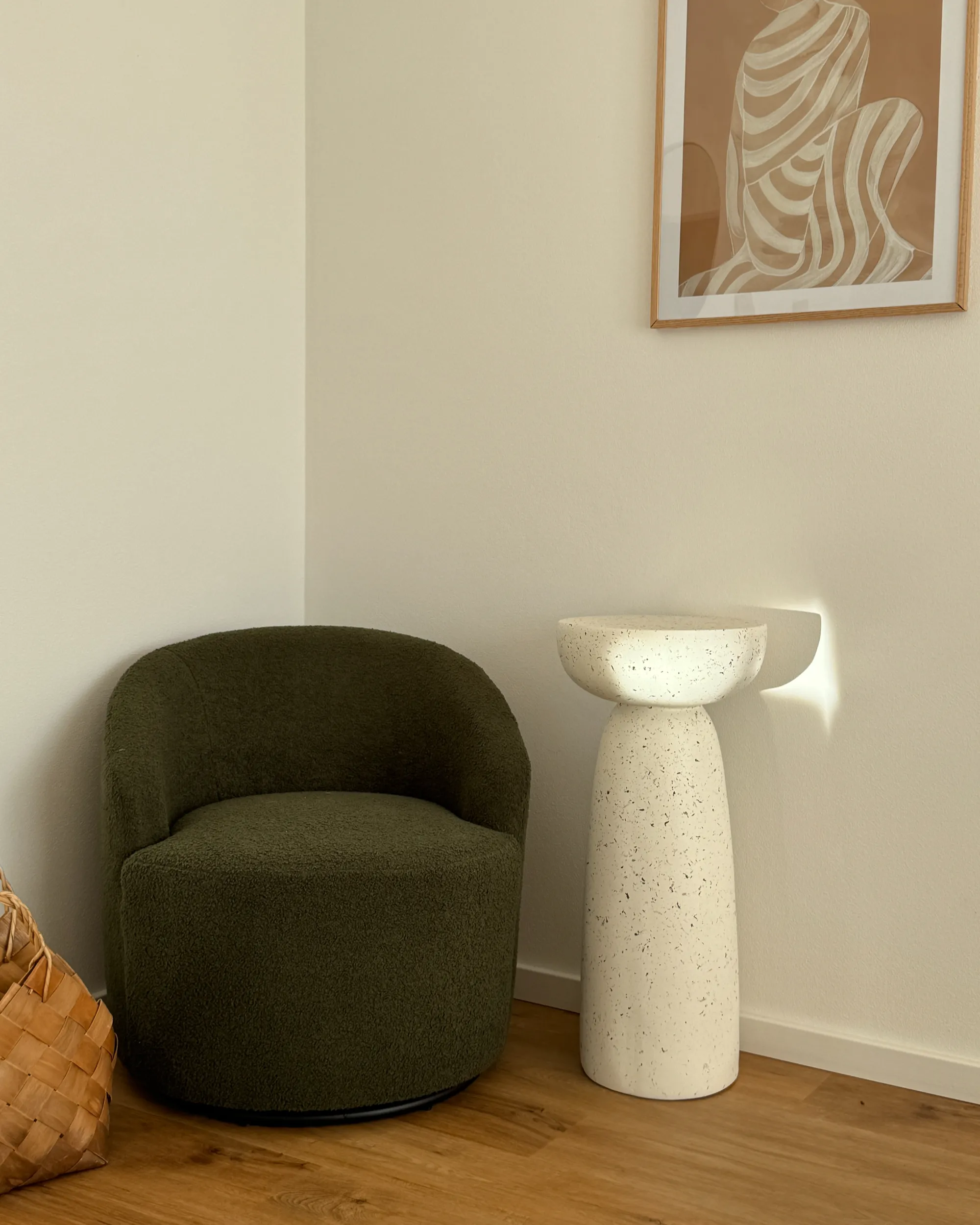 Bijzettafel CADINI 33 cm 33 cm Terrazzo-effect Wit terrazzo