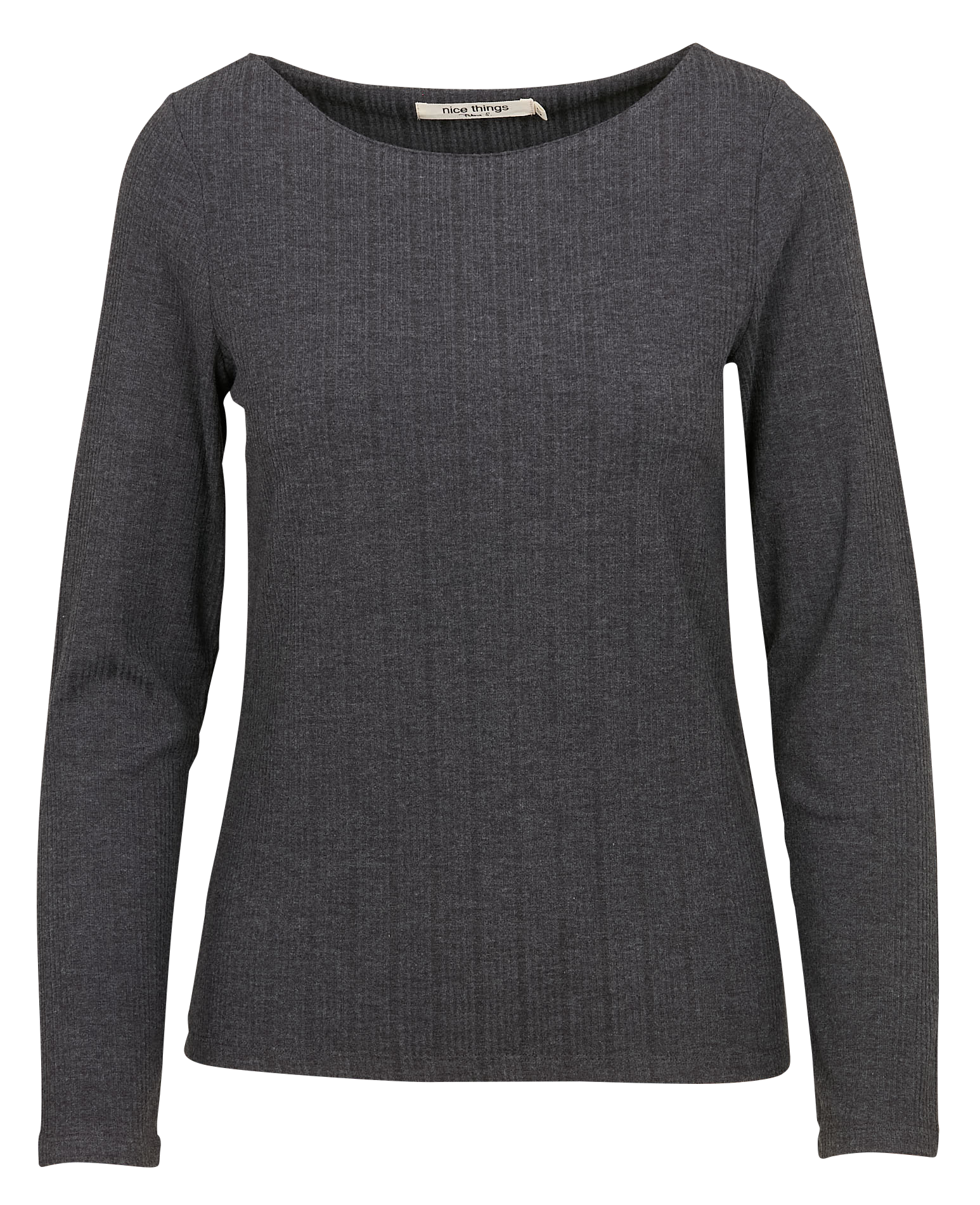 Tee-shirt droit col bateau | Gris