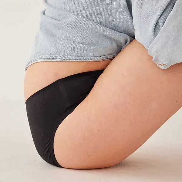 Calcinha menstrual de microfibra Smoon para fluxo intenso, preta, tamanho TXS