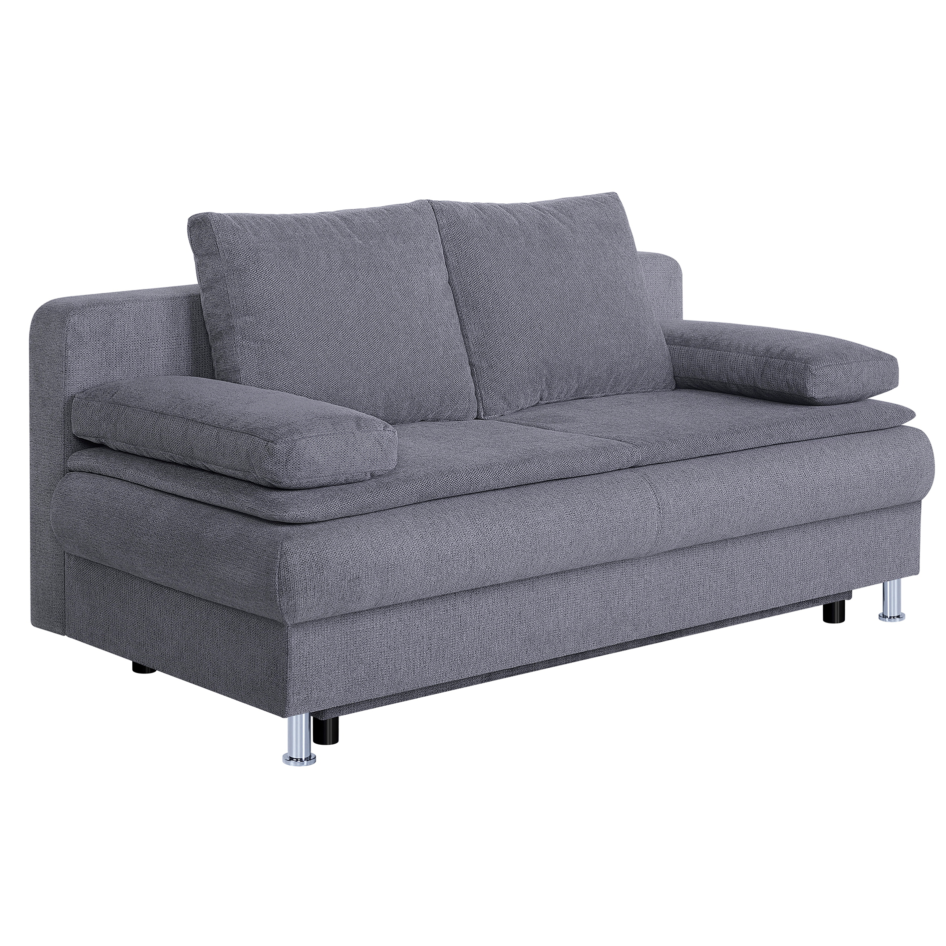 Schlafsofa - mocca - Staukasten - integrierter Topper