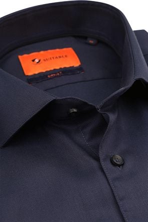 Suitable Overhemd Extra Lange Mouwen Twill Navy SL7-03 Navy kopen