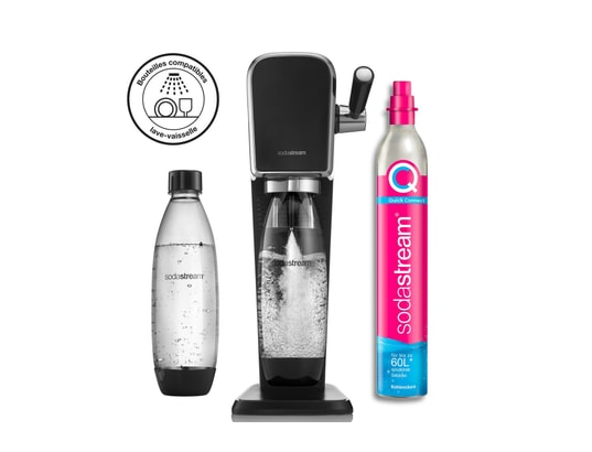 SODASTREAM - Machine à soda Art Noire + 2 bouteilles fuse lave-vaisselle