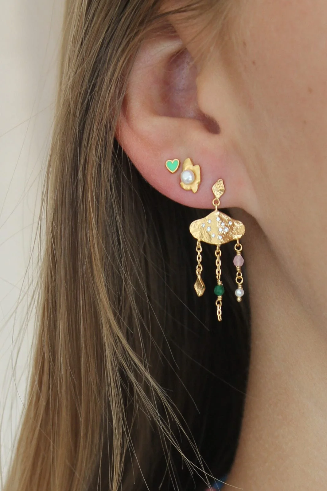 Stine A Petit Shelly Pearl Earring