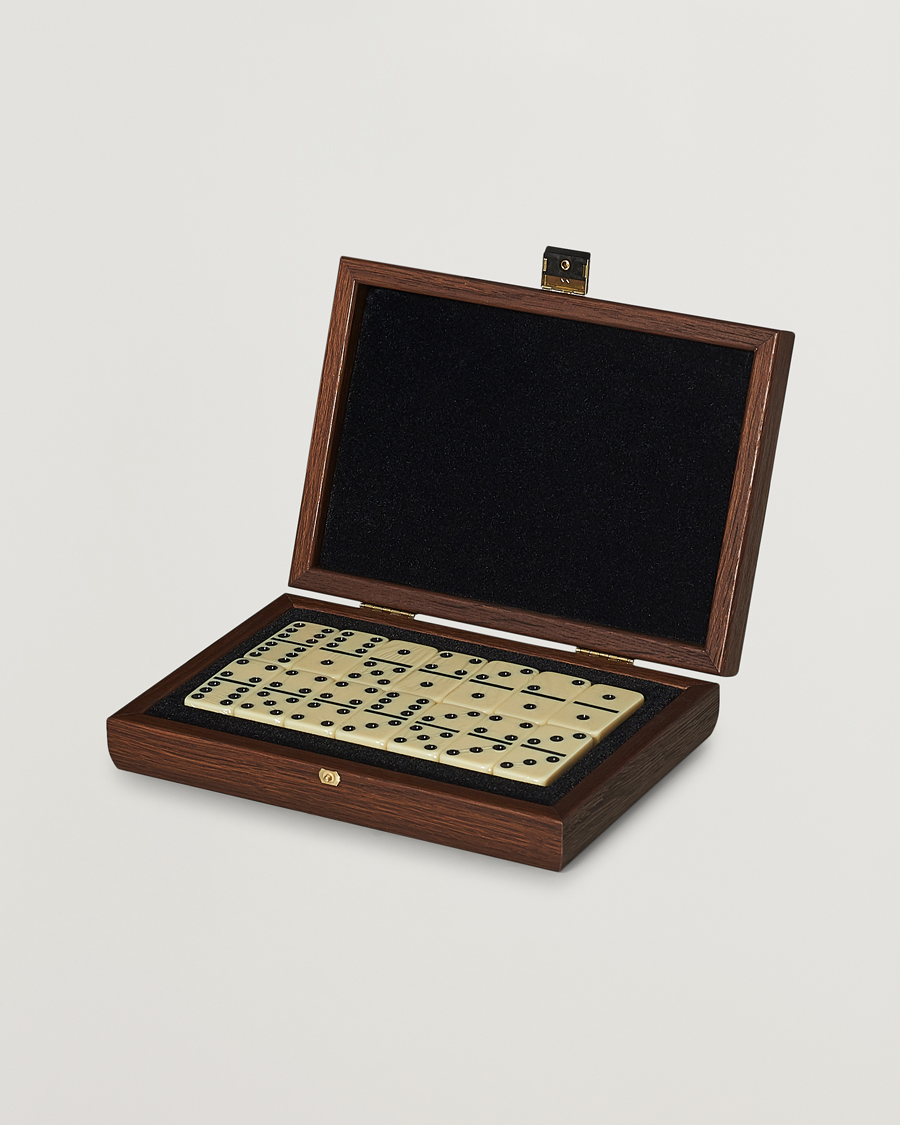 Manopoulos Wooden Domino Case Dark Brown