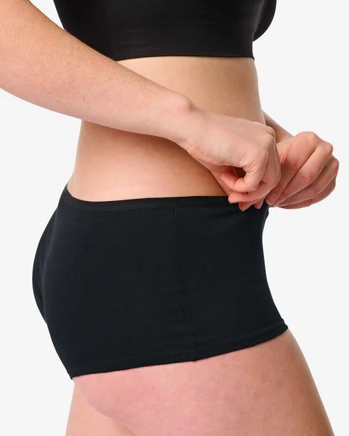 2 shorties femme coton stretch noir