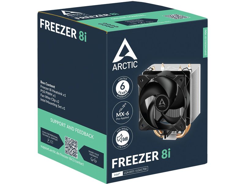 Arctic Cooling CPU-Kühler Freezer 8i Kompakter Intel CPU-Kühler