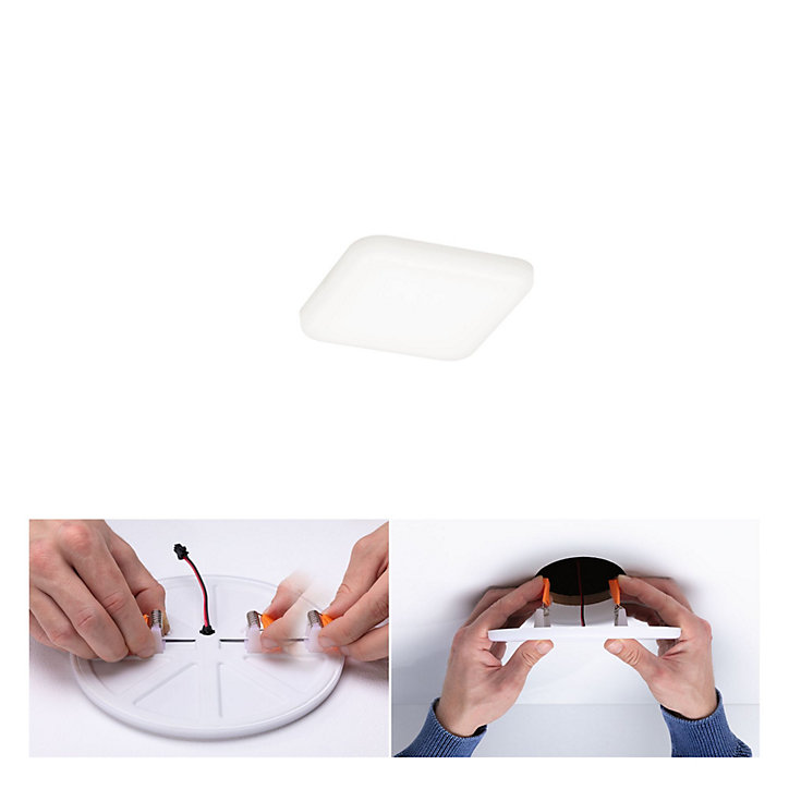 Panneau LED à encastrer Varifit Veluna 550lm 4,5w IP44 L.7,5 x l.7,5 cm blanc neutre Paulmann transparent