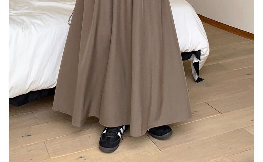 Metticus - Hoge taille effen maxi A-lijn rok