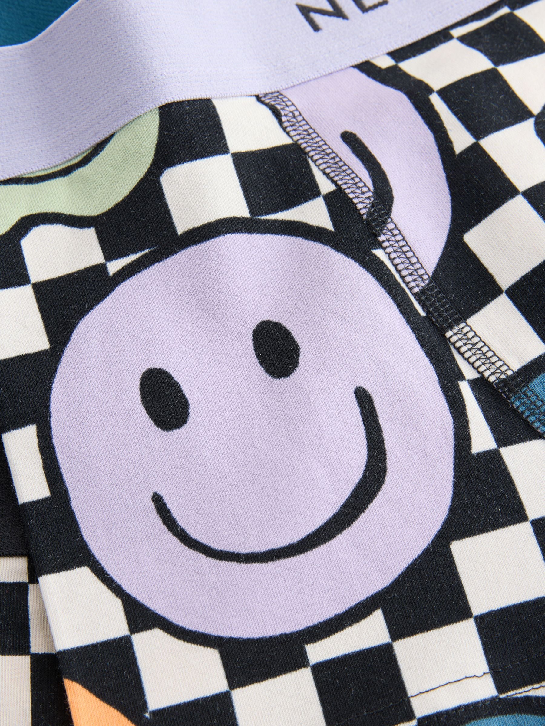 Dambord- en smileyprint - Verpakking van 5 trunks met motief (1,5-16jr)