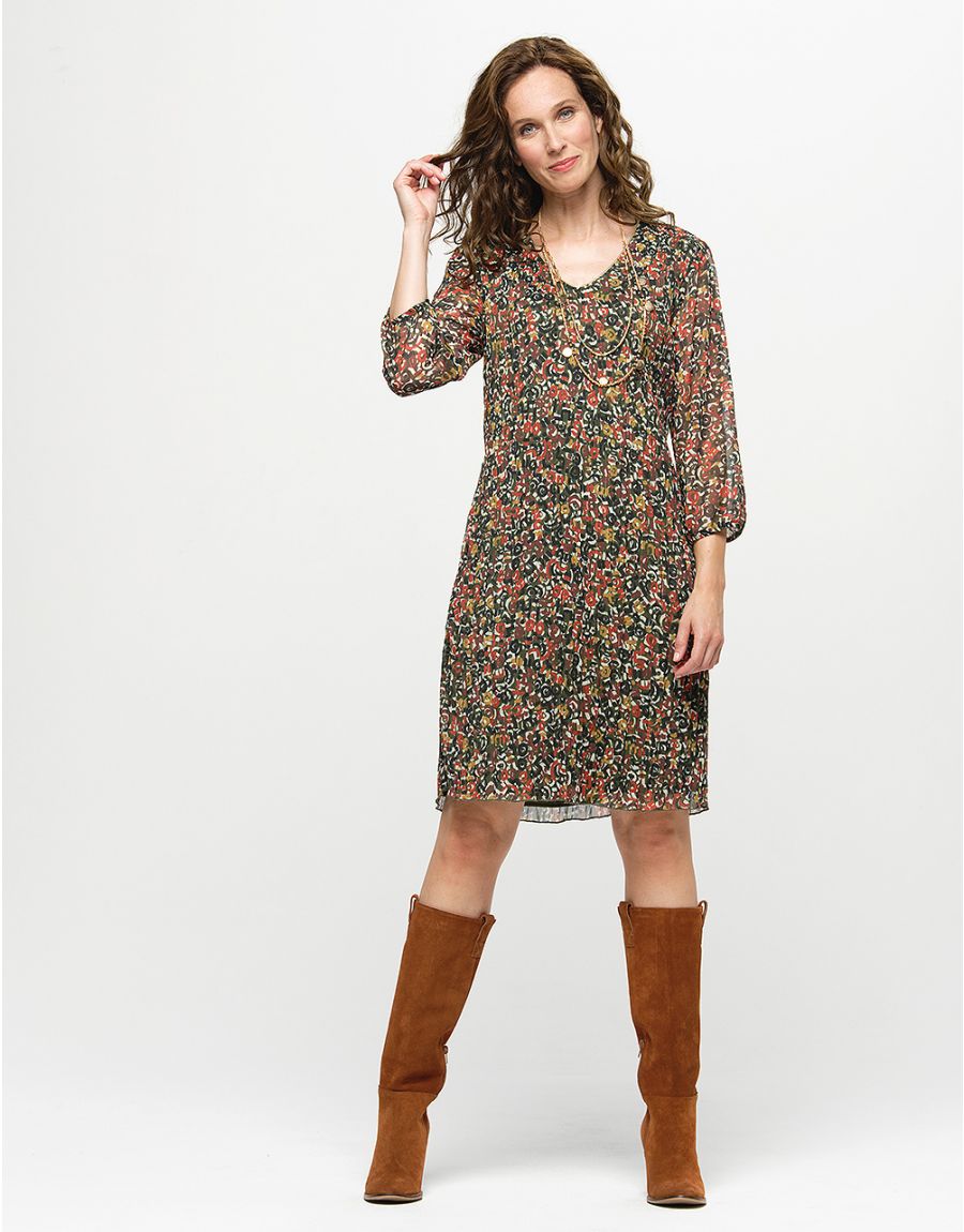 Robe en voile plissée