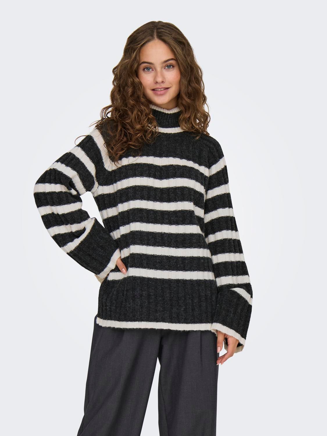 JDYMILEY Strickpullover Dark Grey Melange