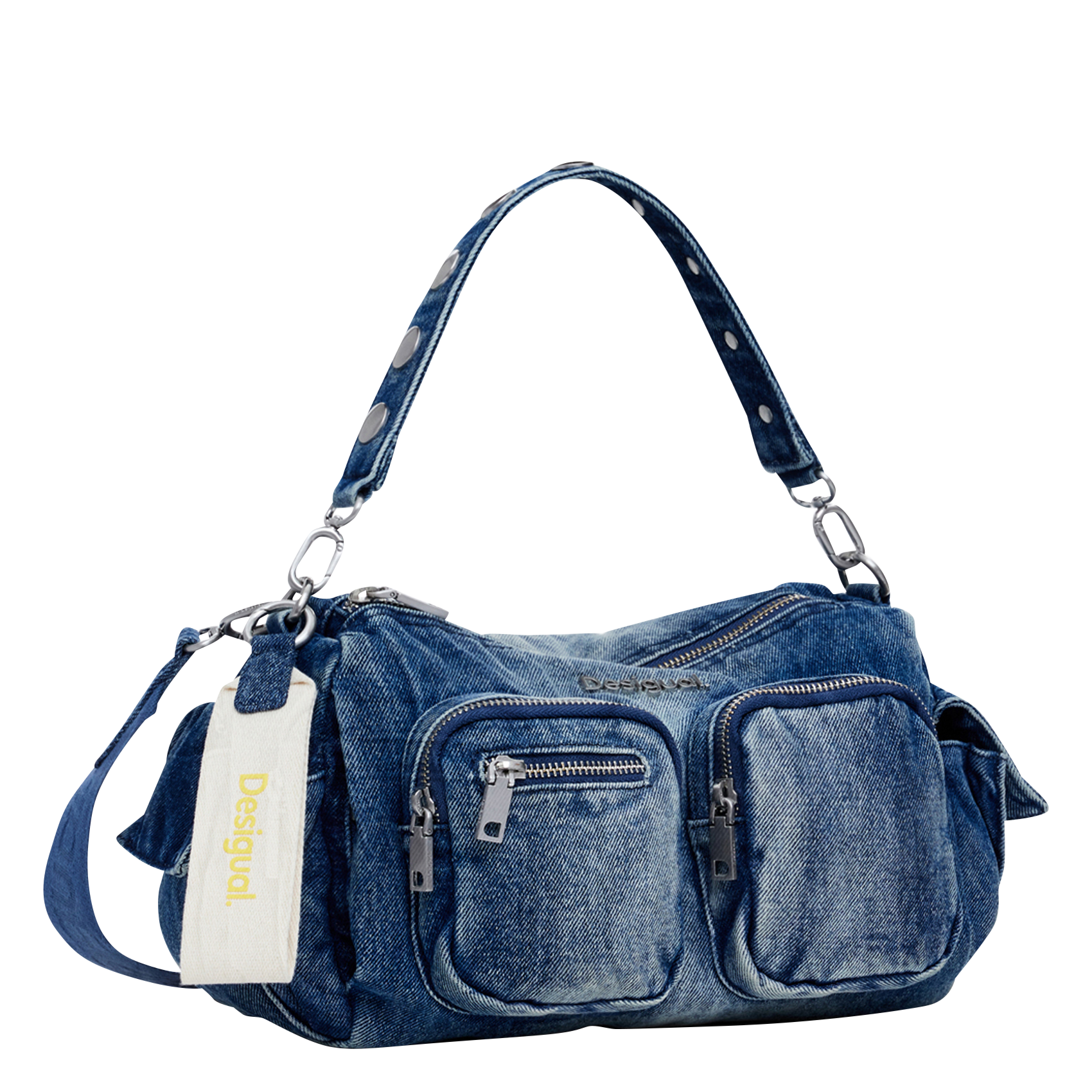 Sac épaule en denim de coton | Bleu