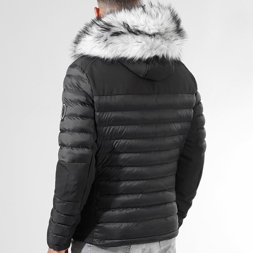 Doudoune Night Shark Avec Fourrure Grise 0022 Noir
