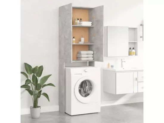 Meuble pour machine à laver Gris béton 64x25,5x190 cm