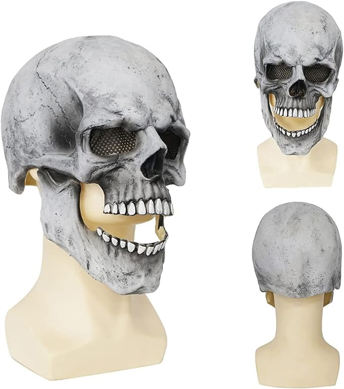 Latex Grusel Maske Fasnachts Gesichtsmaske Kostüm Zubehör Motto Party Accessoire Halloween Foto Requisite - Totenkopf
