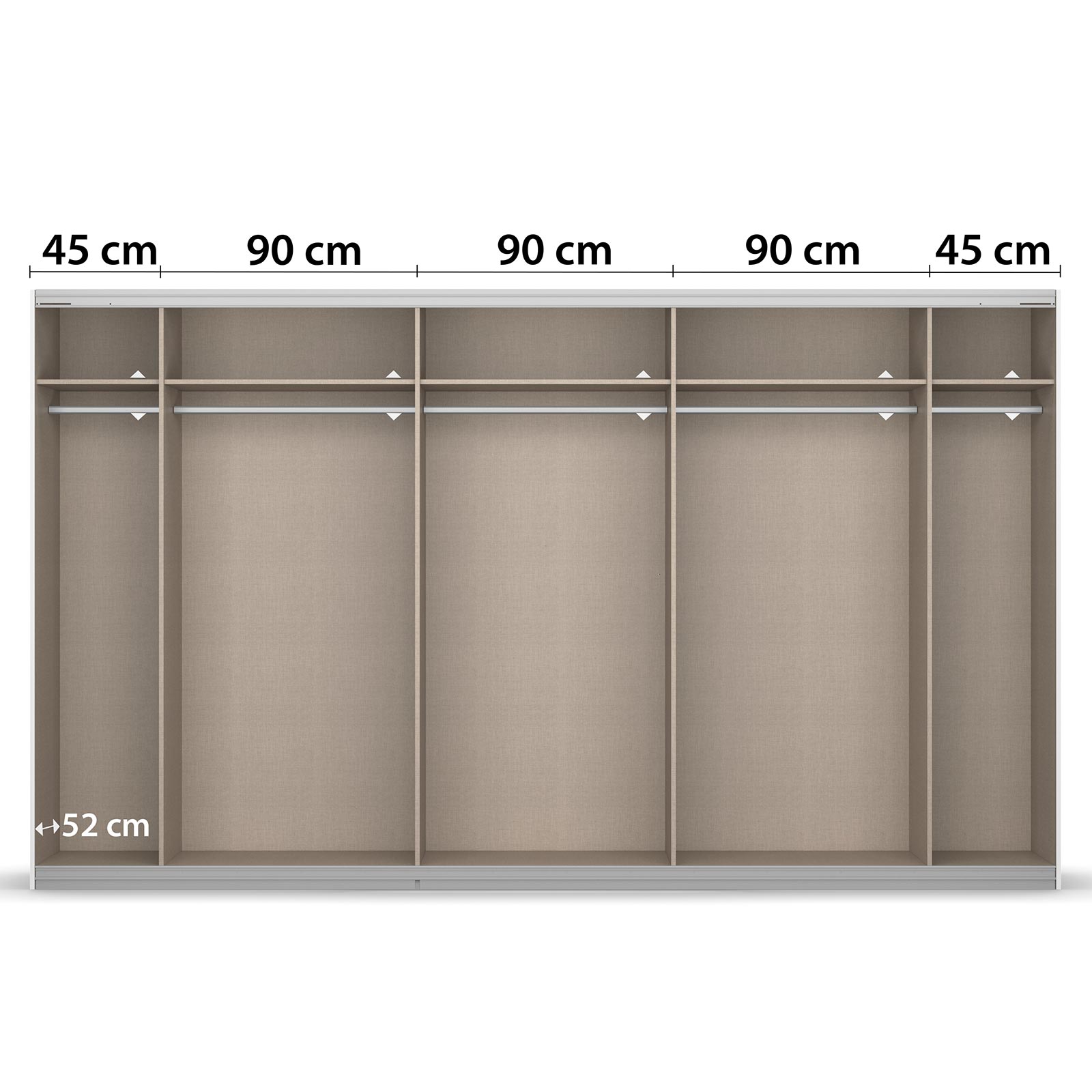 Schwebetürenschrank - alpinweiß - 360x210 cm