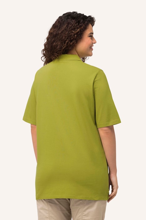 Poloshirt, Piqué, Polokragen, Samt-Knopfleiste, Halbarm