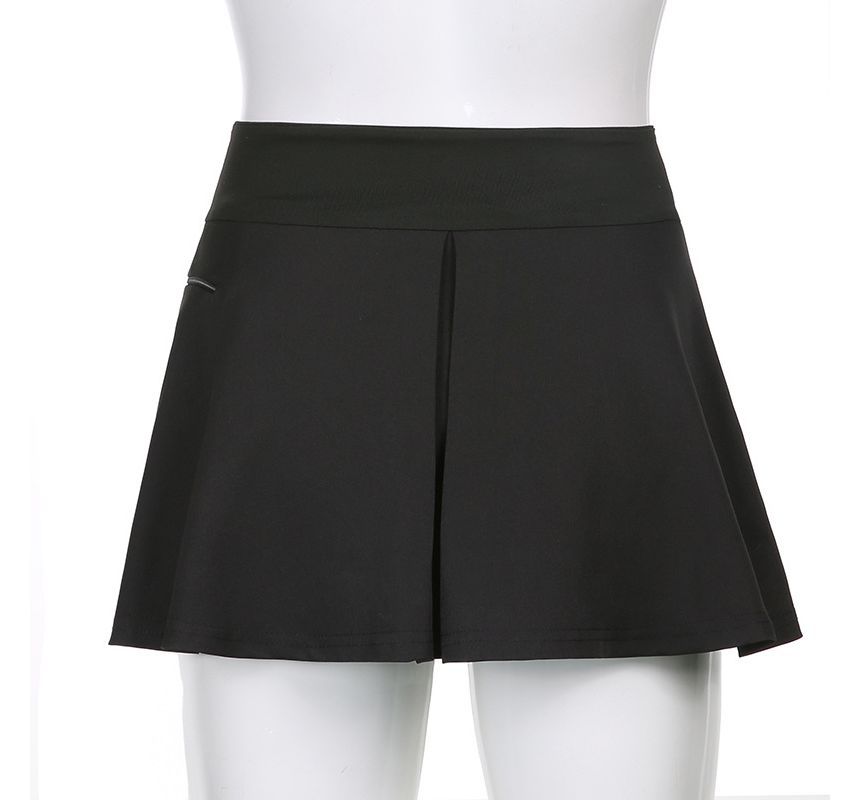 BrickBlack - Mini A-lijn rok met hoge taille