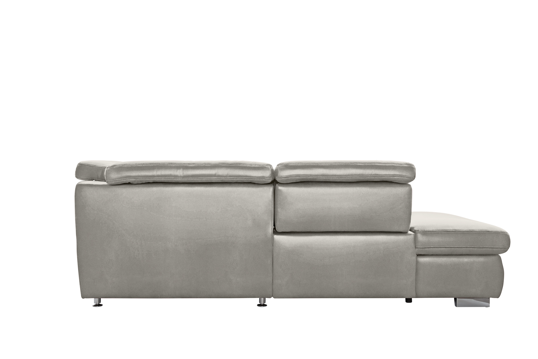 polsterpower Boxspringsofa - Saddle alu - Basismodell - Ottomane links