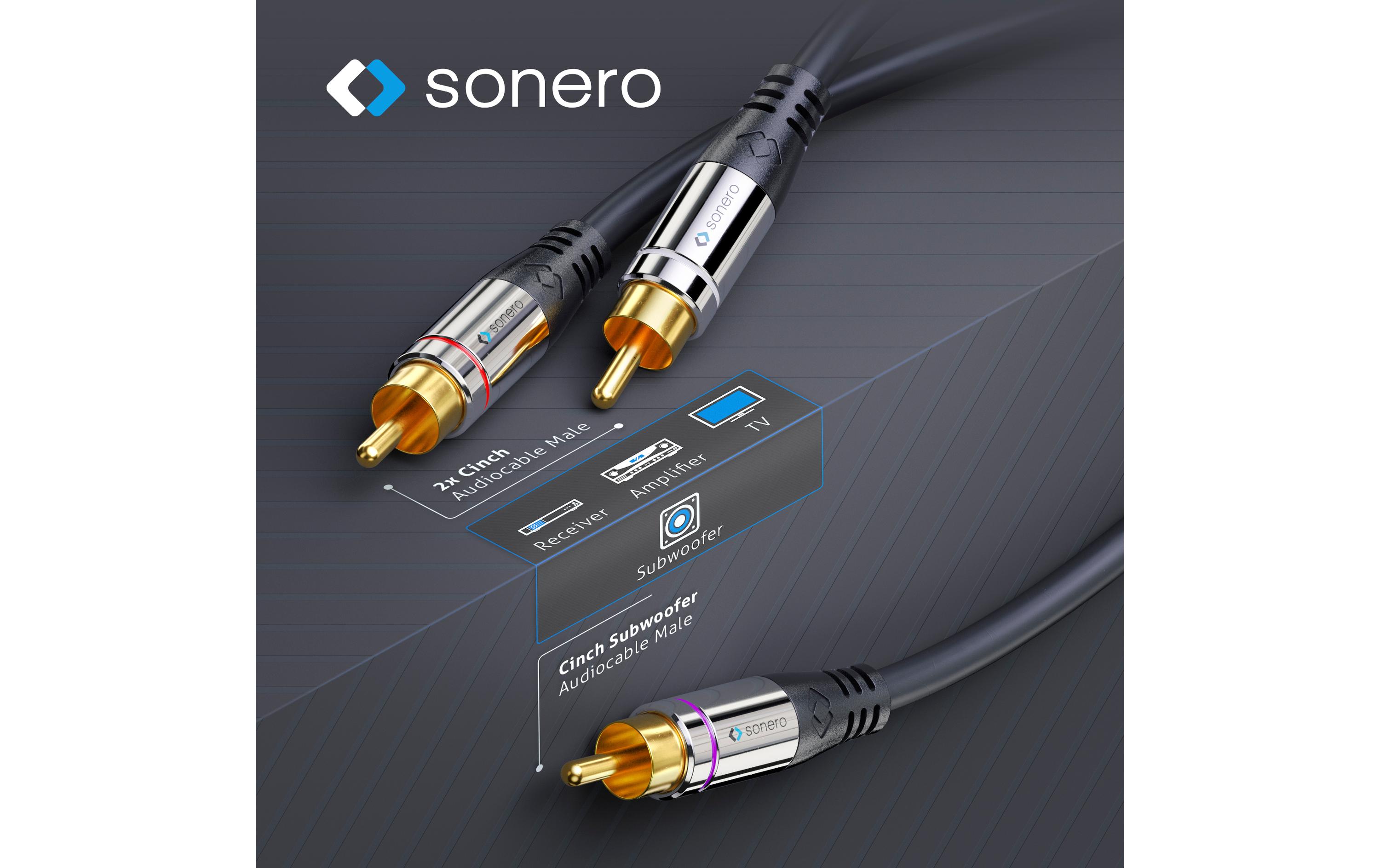 Subwoofer Stereo / Mono Y-Kabel Cinch - Cinch 2 mSubwoofer Stereo / Mono Cinch Audio Y-Kabel