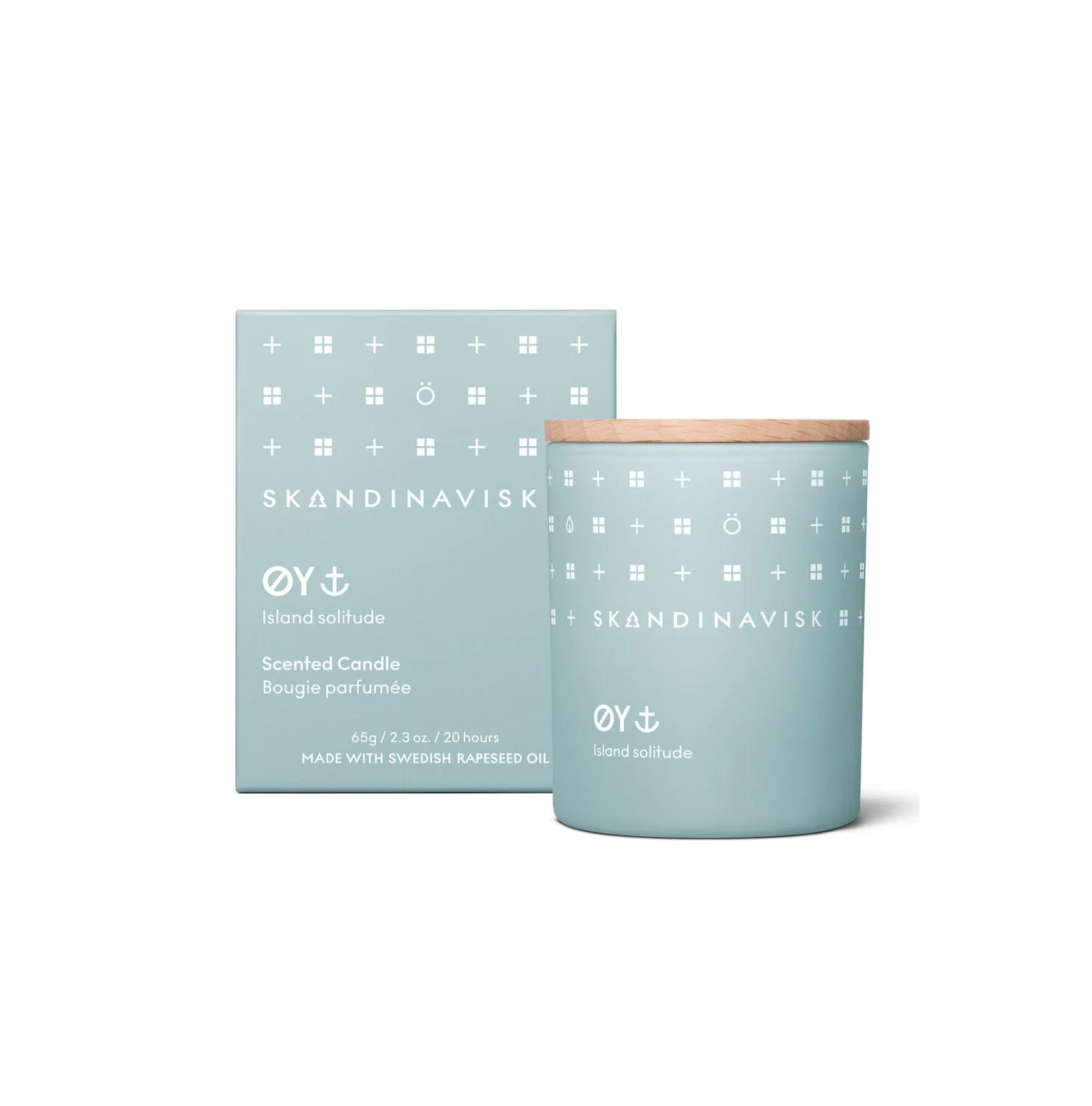 Skandinavisk  Øy duftlys, 65g. - Powder Blue