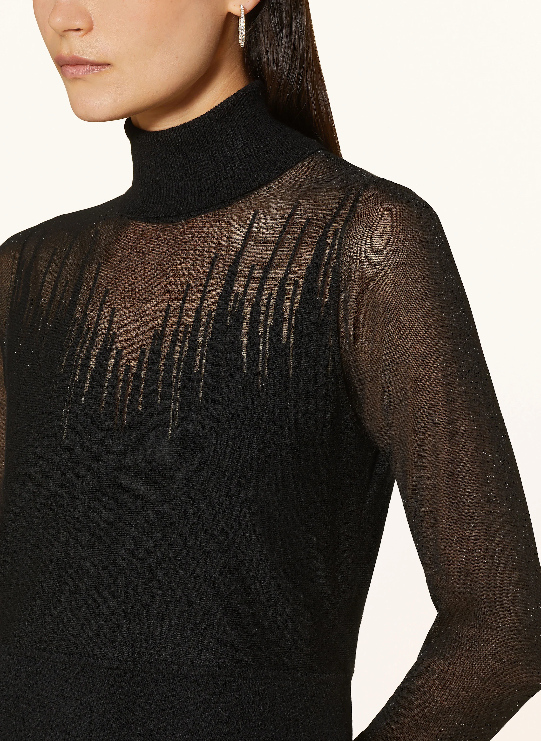 RIANI Strickkleid mit Mesh und Glitzergarn