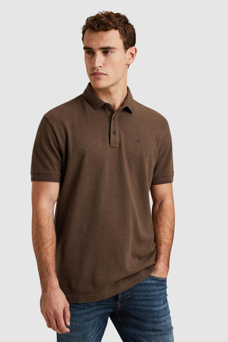 Cast Iron bruine heren polo