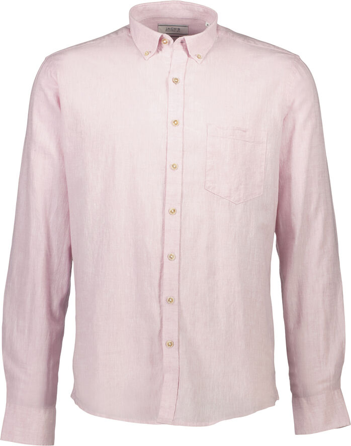 Lindbergh Cotton/linen shirt L/S Lyserød