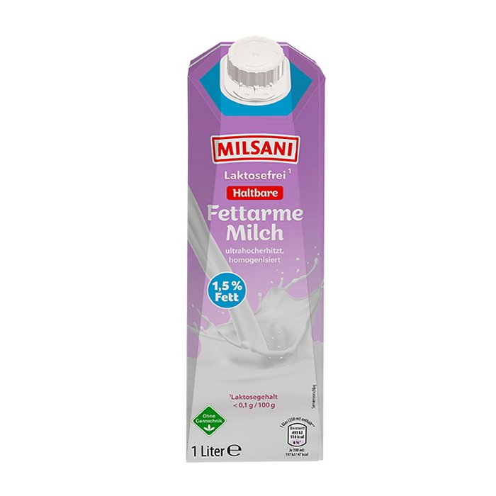 MILSANI Laktosefreie H-Milch 1,5 % 1 l