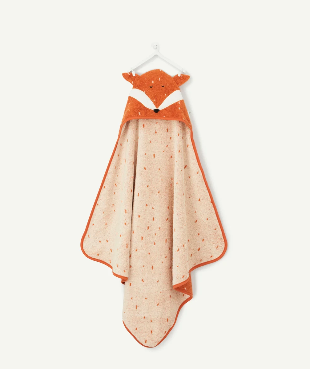 TRIXIECAPE DE BAIN CAMEL RENARD EN COTON BIO BÉBÉ