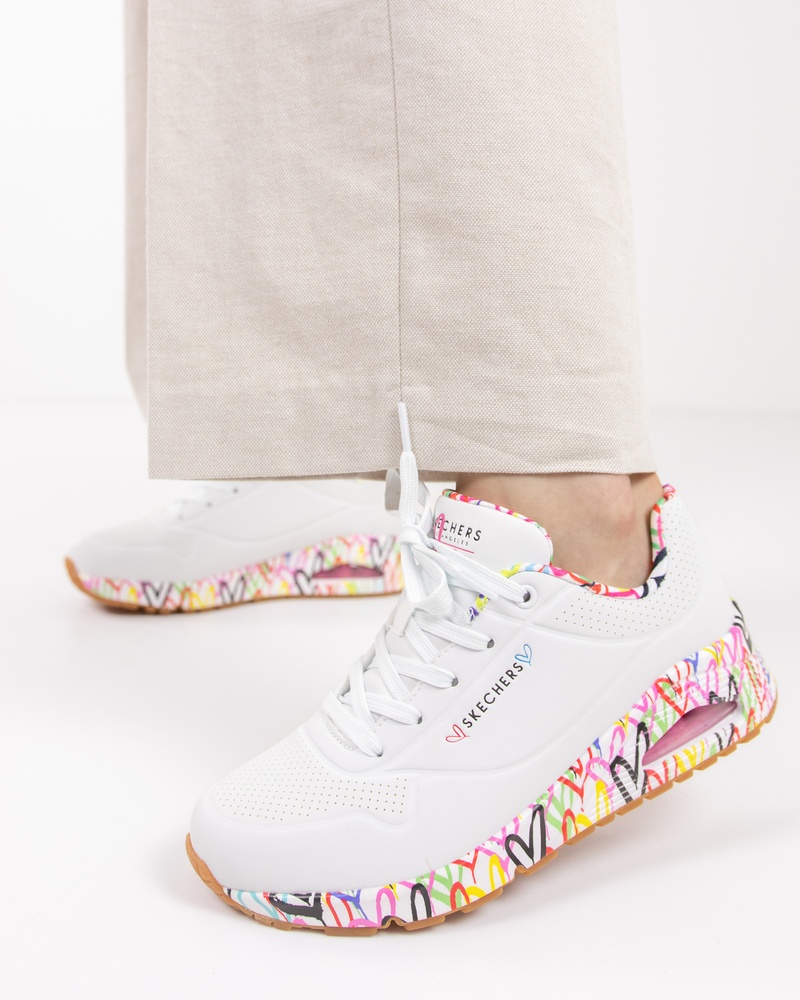Skechers Uno Loving Love Lage sneakers  - wit