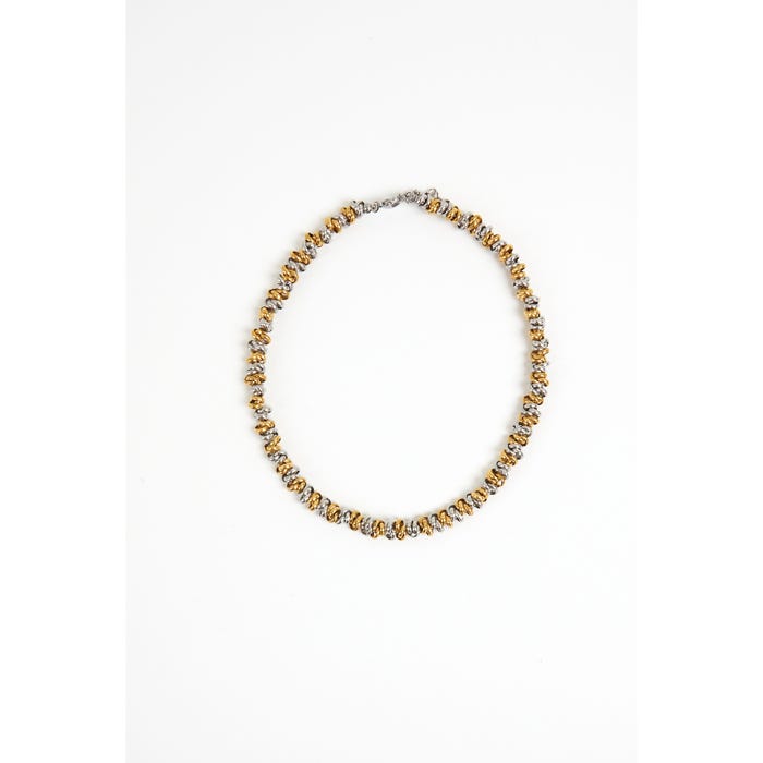 Veritas-Halsketting ringen bicolour stainless steel