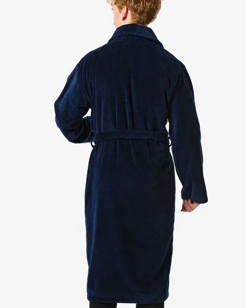 peignoir velours bleu foncé