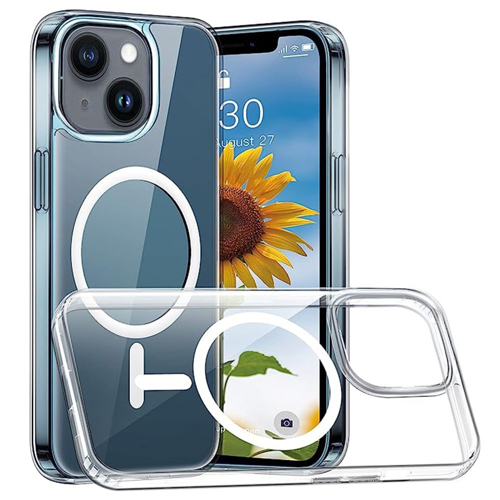 iPhone 15 Plus MagSafe Hybrid Hülle TPU Bumper Acryl Rückseite - Transparent